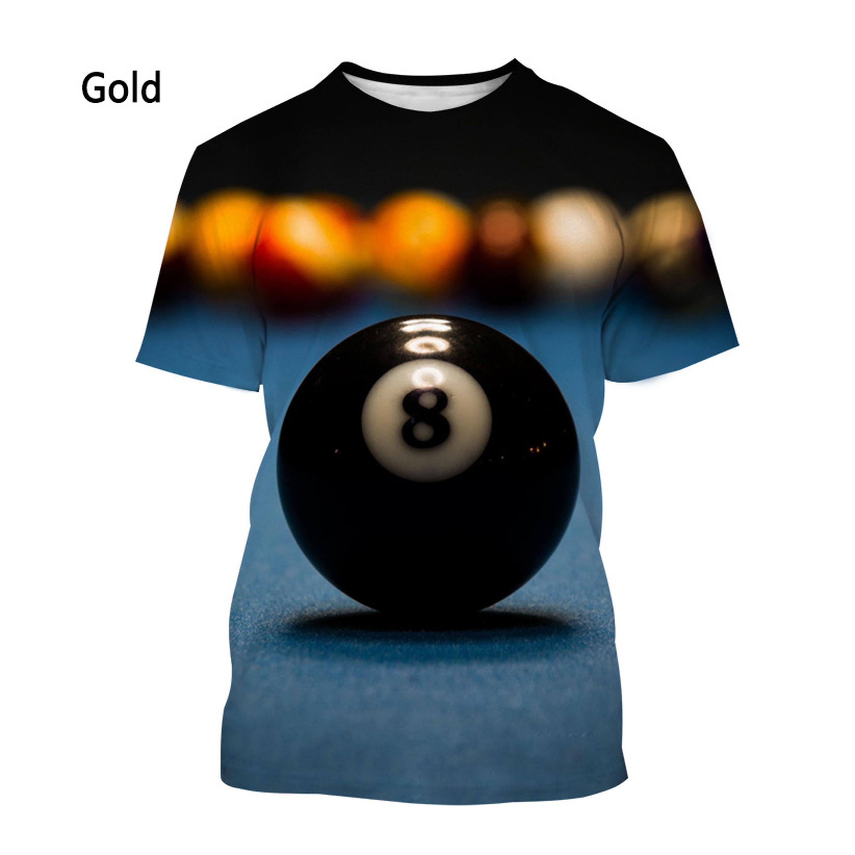 

Модная мужская и женская повседневная футболка с короткими рукавами и 3d принтом для бильярда, большие размеры xxs-6xl 6XL