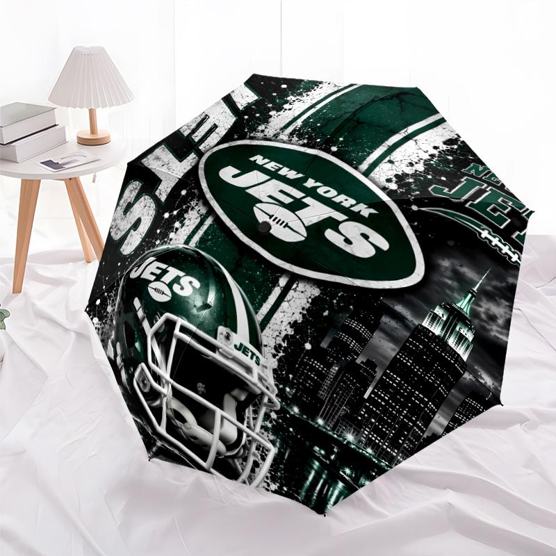 Printed New York Jets logo Folding Umbrella,Outdoor,Leisure,And Travel Umbrella,Durable Umbrella Fabric,Birthday And Holiday Gift