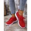 Fashion New Women Casual Flats Ladies Sport Shoes Woman Slip on Lace-Up Shoes All Color Chunky Sole Fashion Fly Knitting Mesh Shoes