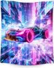 Neon Monster Truck Wandteppich Cyberpunk Stadt Kunst Elektrischer Blitz Urbanes Wandbehang Garage Dekoration Futuristisches Fahrzeug Schlafzimmer Kunst