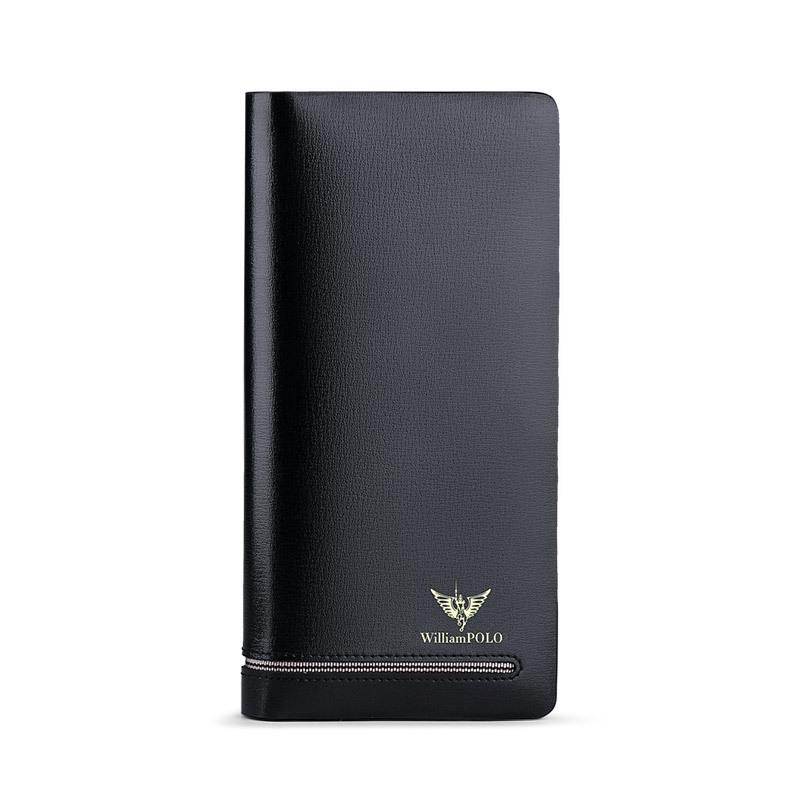 King Paul Herren Echtes Leder Diebstahlsichere Lange Reißverschlussbrieftasche