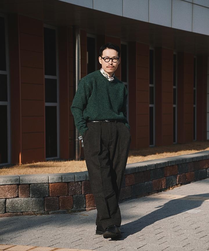 CUZNELLO Multi-Blend V-Neck Knit_Forest
