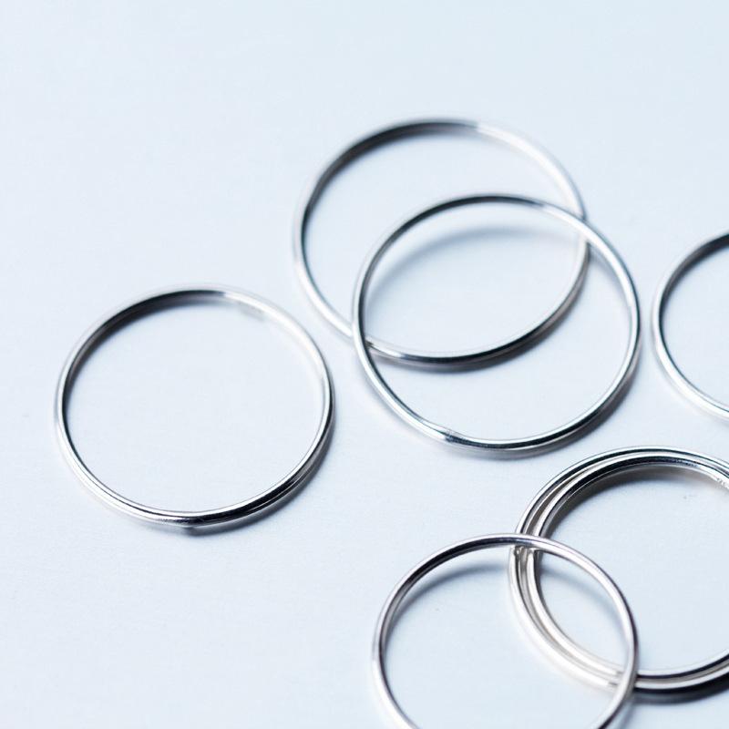 Modian Silver Simple Circle Stackable Ring 100% 925 Silver Multiple Sizes Finger Rings For Women Fashion Fine Jewelry