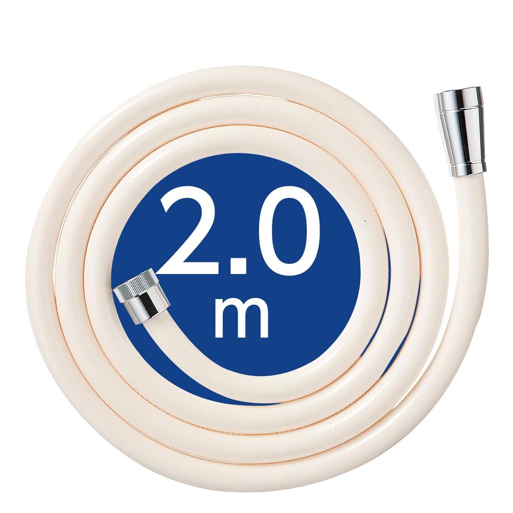 SANEI Shower Compatible with Most Faucet Side Adapter 2m Made In Japan Hose, Ivory, Manufacturers, Included, G1/2 PS30-86TXA2-I