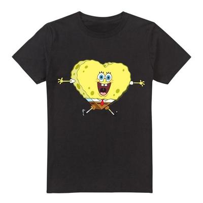 SpongeBob SquarePants Mens Heart-Shaped Sponge Valentine`s Day T-Shirt