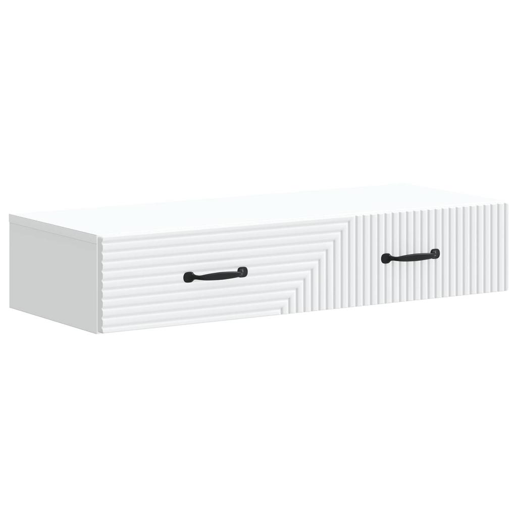 Wall Mounted Side Table White 87.5 x 34.5 x 17 cm