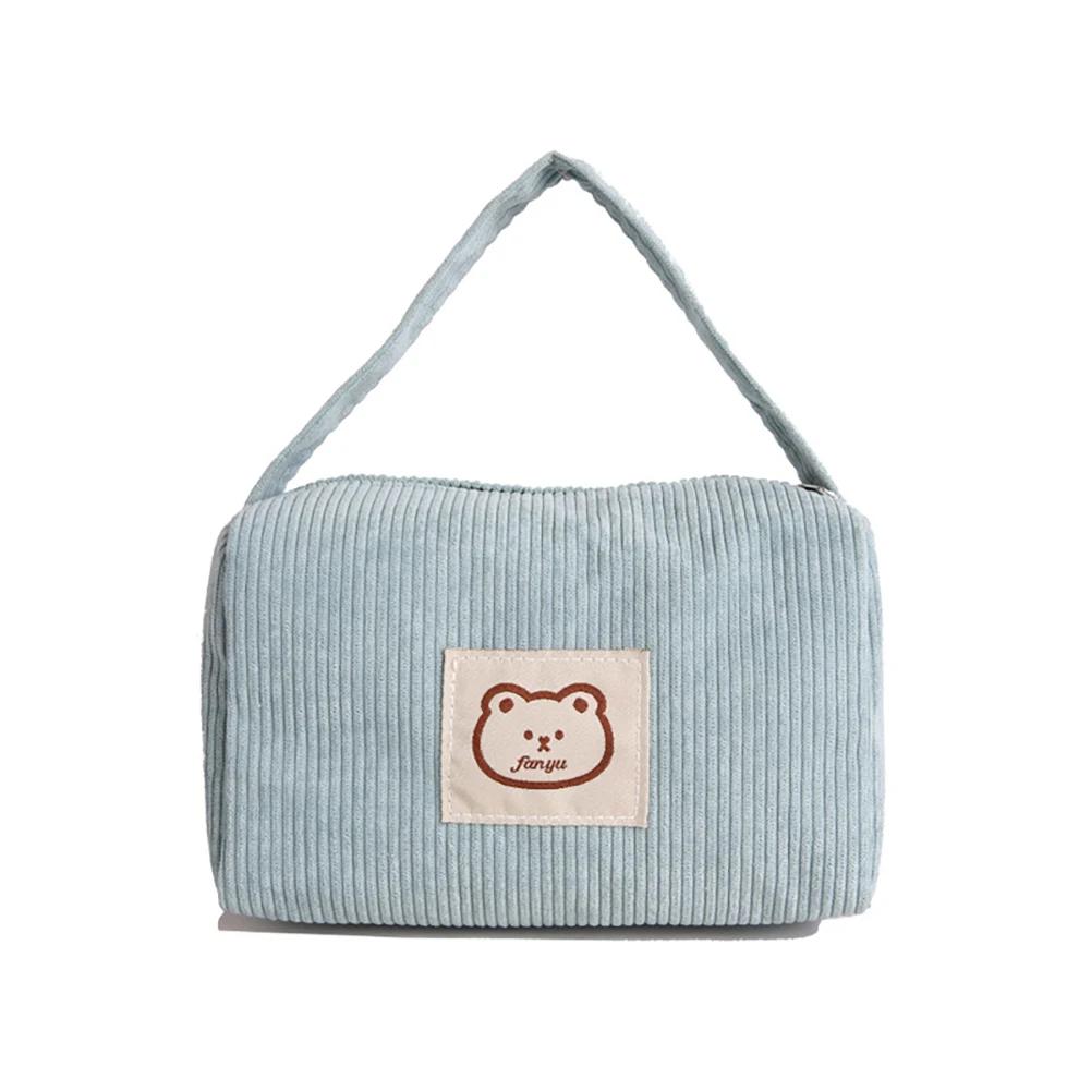 Women Fashion Large Capacity Soft Handbag With Handle Universal Classic Comfortable Cute Bear Cosmetic Bag Women Handbag