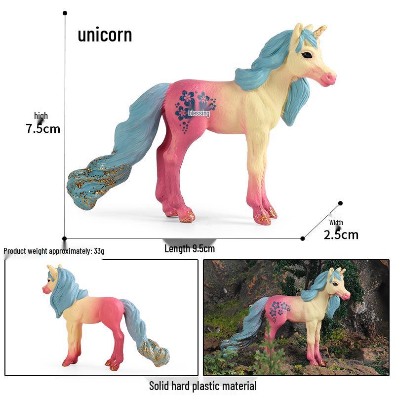 Pegasus Unicorn Cake Decoration - Mythical Animal Model Toy