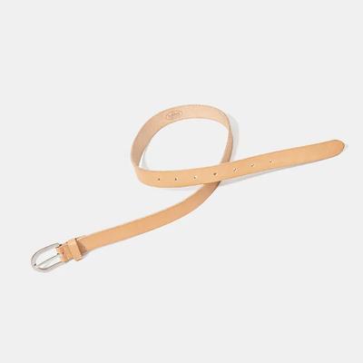 Basic Cowhide Leather Belt (T001_beige)