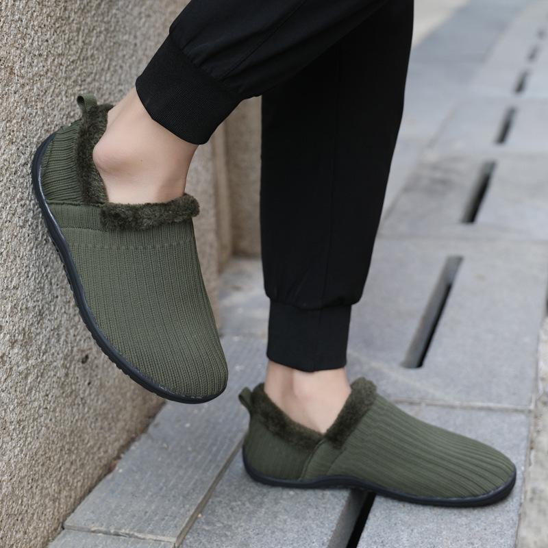 2024 new soft and skin-friendly girls keep warm and gather heat at home men's cotton shoes fashion fly-woven breathable cotton mop