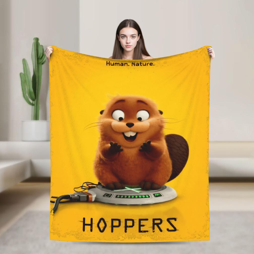 Hoppers Flannel Throw blanket blankets for Home Travel Super Warm Bedspread,