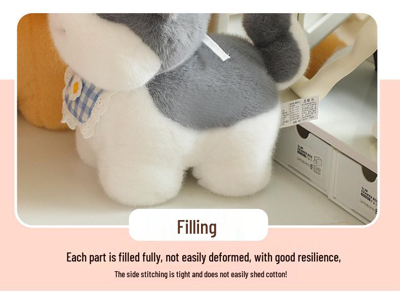 Dundun Puppy Plush Toy: Golden Retriever & Husky Sleep Doll Gift for Girls