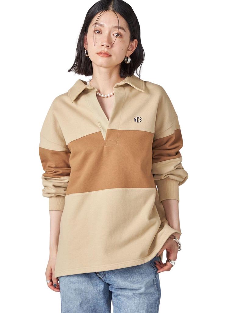 SHIPS NINE CASE Women's Color-Coordinated Skipper Pullover Sweatshirt, 312060100, Beige, One Size
