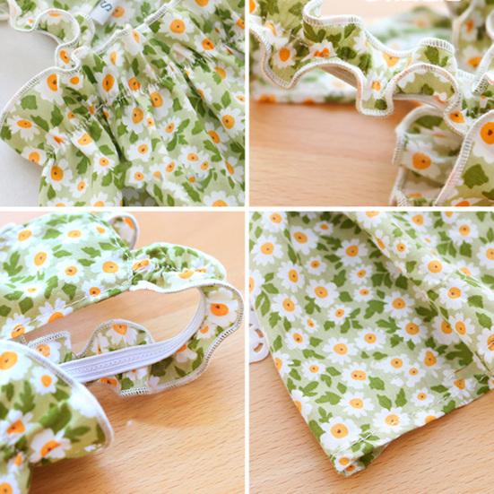 Puppy Clothes Outing Sun Protection Fashion Pet Floral Suspender Skirt for Female Dogs