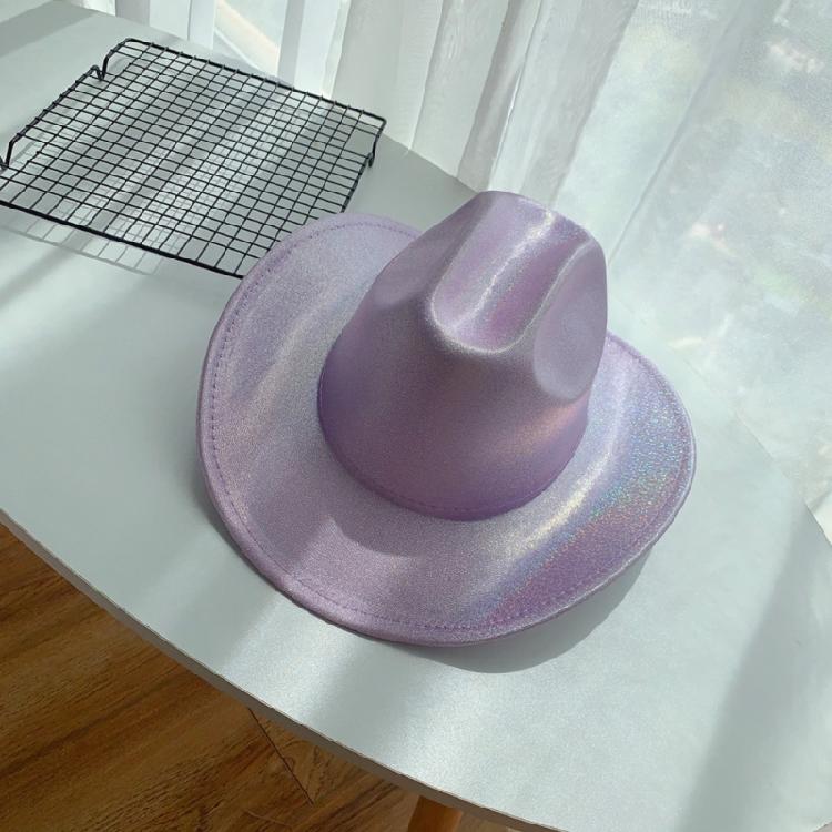 Modischer Cowgirl-Hut mit Glitzer-Pailletten und verstellbarem Seil, Westernhut, winddicht