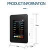 A84X-2X 6 In 1 PM2.5 PM10 HCHO TVOC CO CO2 Air Quality Detector CO CO2 Formaldehyde Monitor Office Air Quality Tester,White
