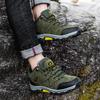 Men Winter Boots Hiking Shoes Green Men Casual Outdoor Climbing Athletic Shoes Warm with Fur Large Size