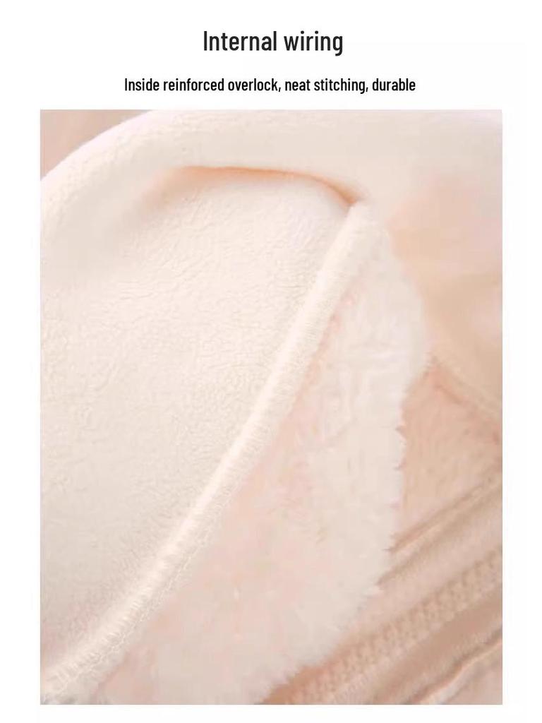 Women's Fleece Jacket with Lamb Wool Lining - Warm Zip Cardigan for Autumn/Winter