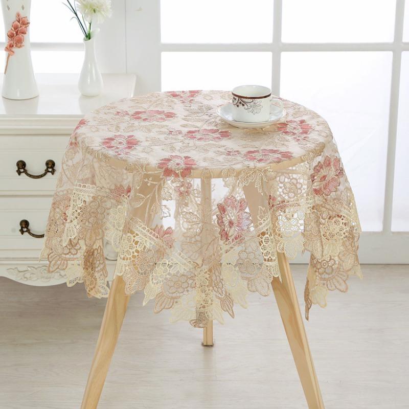Lace Table Cloth Retro Embroidery Reception Tablecloths Decoration Party Valentine's Day Table Clothscountryside Wedding Holiday Round Table Fabric