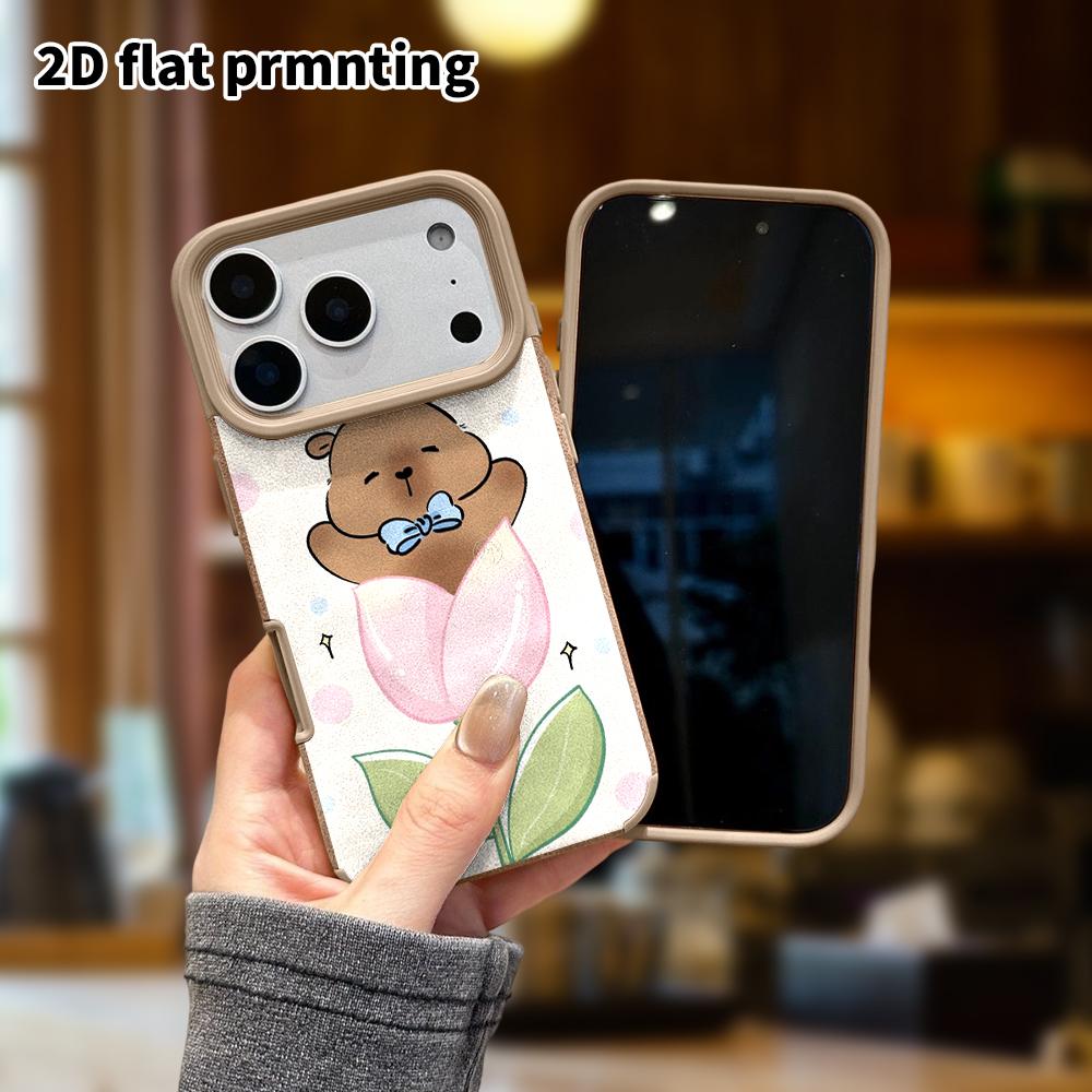 Phone Case: Lambskin 2D Flat Samsung Galaxy A34 A35 M05 M06 S20 S22 S21 FE Plus 5G Protective Case, Tulip Capybara, Christmas and Halloween Gift
