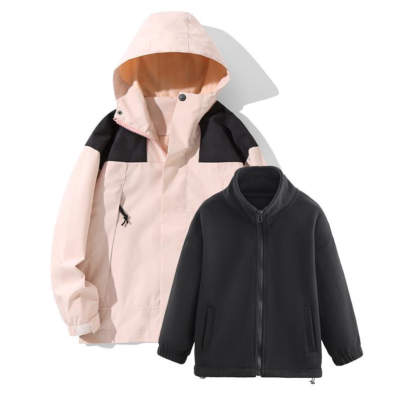 Vattentätt Vindsäkert Jacksett för Barn Höst/Vinter: Flickors 3-i-1 Foder, Pojkars 2-delad
