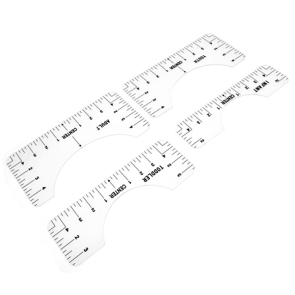 4PCS T-Shirt Ruler Guide Alignment Tool for Adult Youth Toddler Infant Garment Measuring Ruler