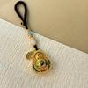Luxury Metal Gourd Cinnabar Pendant Keychain Ornament