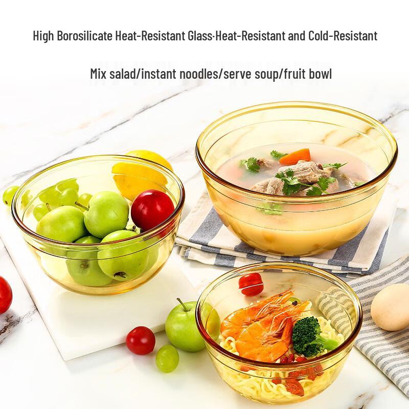 Yileya Amber Borosilicate Glass Soup Bowl