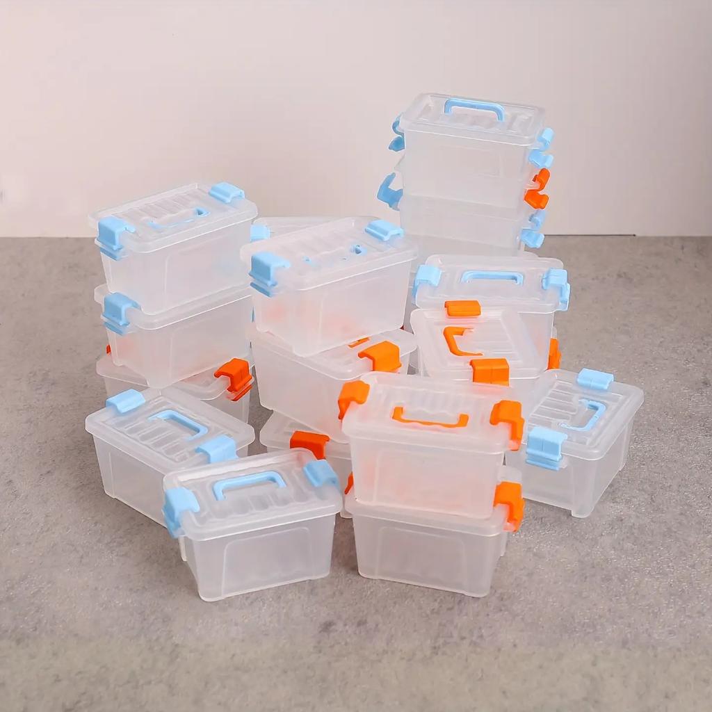 Mini Suitcase-Style Storage Boxes:Transparent Small Item Storage Cases,Miniature Scene DIY Accessories,Model Scene Decorations