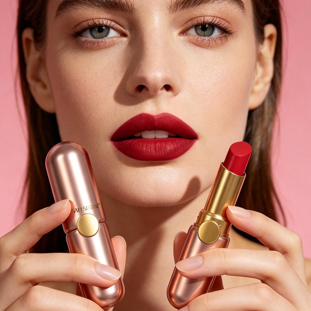 Matte Lipstick Long Lasting Waterproof Velvet Lipstick Capsule Lipstick Korean Makeup Nude Red Lip Stick for Women