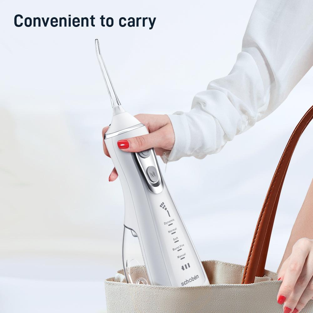 Irrigatore orale 40-140PSI Scaler per denti 5 velocità Idropulsore dentale ricaricabile 300ML IPX6 impermeabile Detergente per denti
