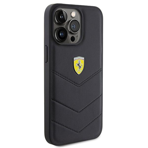 Ferrari Fehcp15Xrduk Iphone 15 Pro Max 6.7 Czarny/Black Hardcase Quilted Metal Logo