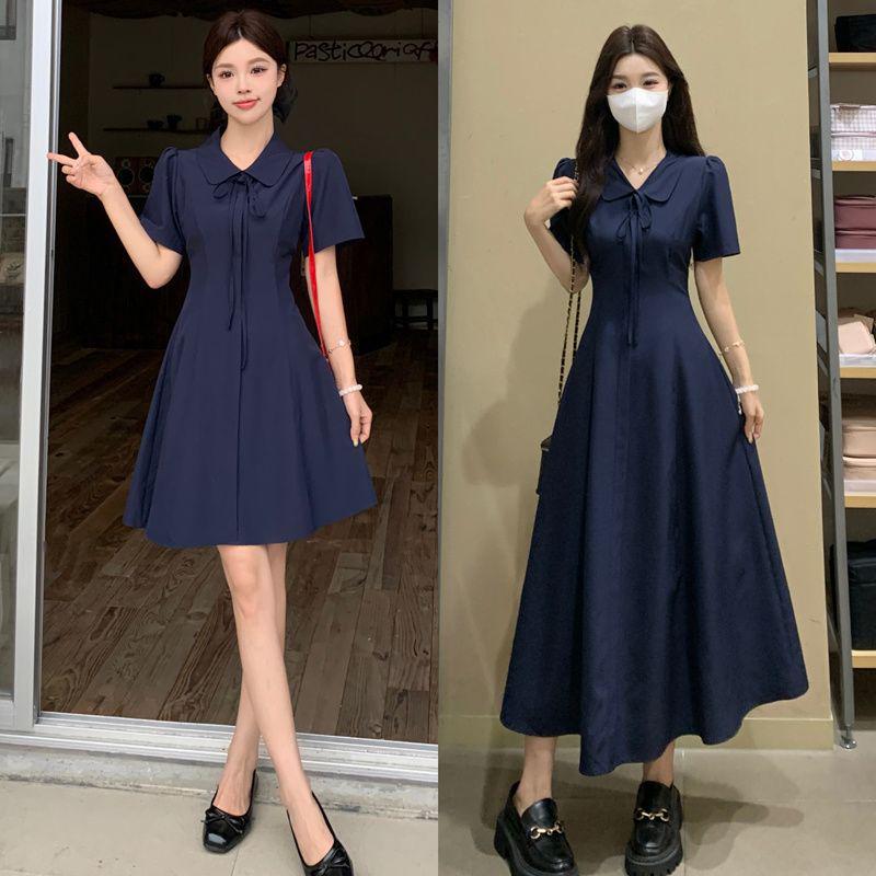 Plus Size Women's Elegant Bellflower French Style Short Sleeve Slimming Dress