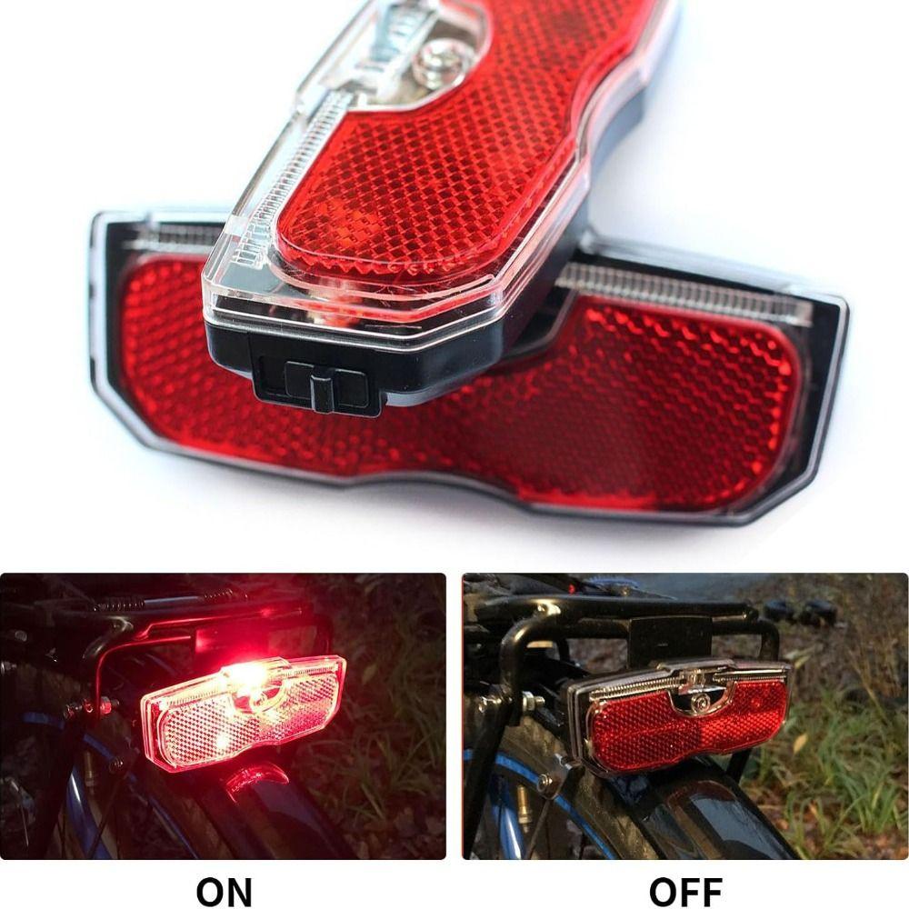 Red Bike Tail Light Battery Powered Bike Reflectors Professional Luggage Rack Reflector Cycling