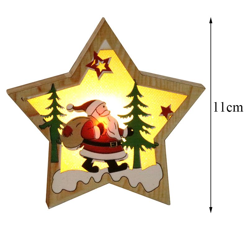Świecąca świąteczna drewniana ozdoba LED Light Święty Mikołaj Dekoracja jelenia Lampa Xmas