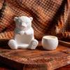 Bear Figurine Silicone Molds For Making Candle Soap and Concrete Planter Includes Circular Candle Cup Silicone Mould