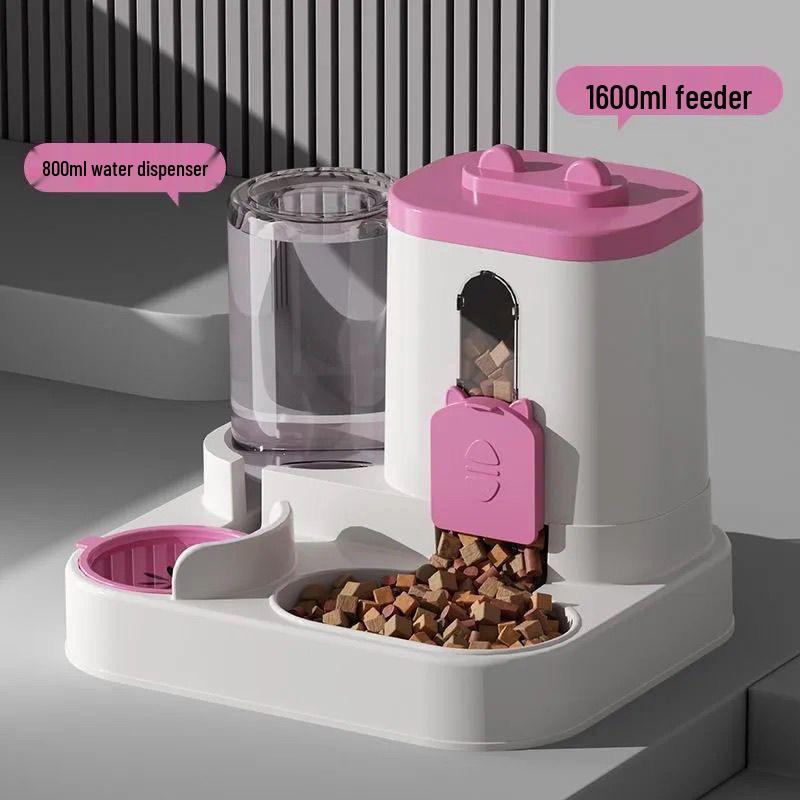 Pet Feeder & Waterer Station with Anti-Tip Bowl - Large Capacity for Cats & Dogs