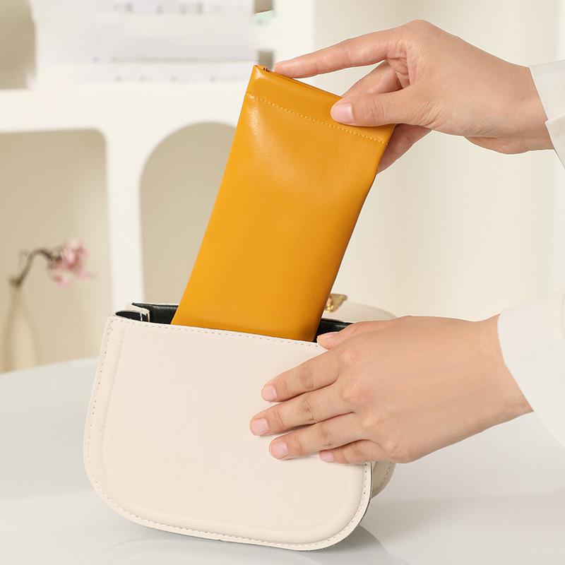 Minimalist Color Scheme Storage Pouch Portable Eyewear Case for Sunglasses Leather Eyewear Storage Pouch