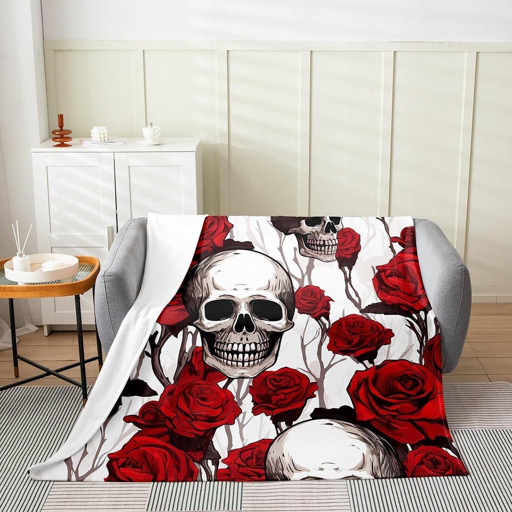 Japanese Style Soft Warm BlanketRainbow Butterfly Throw BlanketCherry Blossoms Fleece BlanketInk Painting Style Fuzzy Blanket