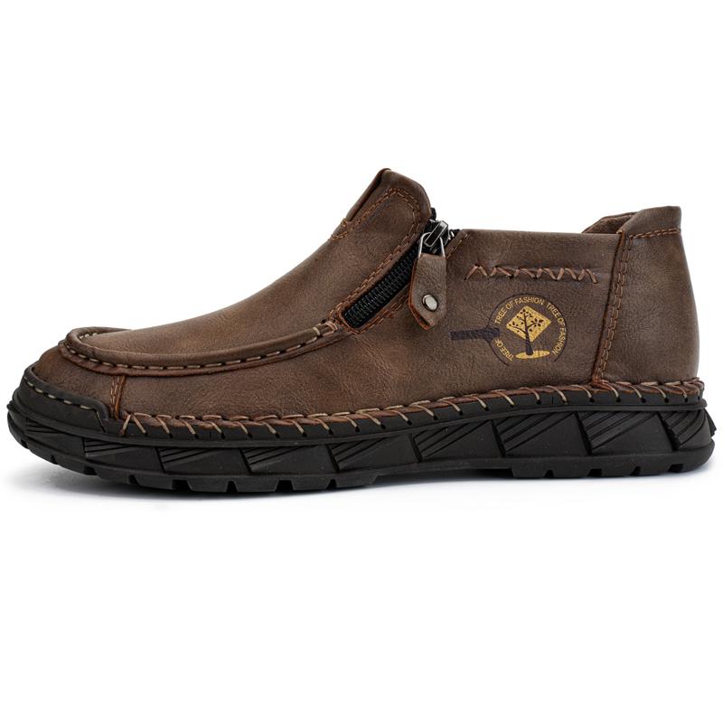 Golden Sapling Men's Casual Shoes Retro Genuine Leather Men Loafers Classics Moccasins Fashion Platform Flats Leisure Work Shoe