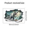 Cartoon Realistic Dinosaur Breaking Through Wall Self Adhesive Wall Sticker for Kids Room Kindergarten Decor