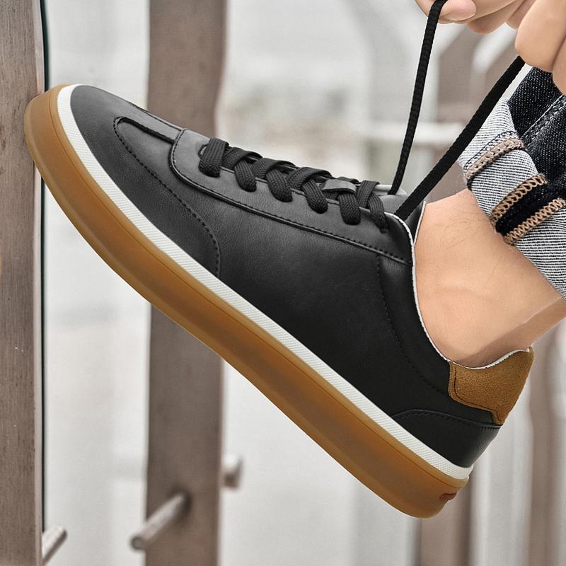 Fashion Men's casual high-quality board shoes Comfortable minimalist sports style Work and party Outdoor street Black and White lace-up
