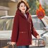 Hooded Fleece-Lined Cotton Jacket for Middle-aged & Elderly Women - Stylish Winter Collection