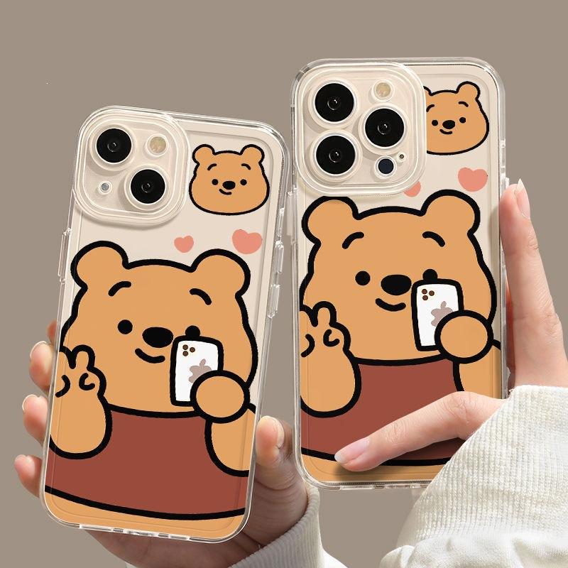Winnie the Pooh applies to Apple 15 mobile phone case iphone14promax all-inclusive 12/11 silicone 13 transparent 7.