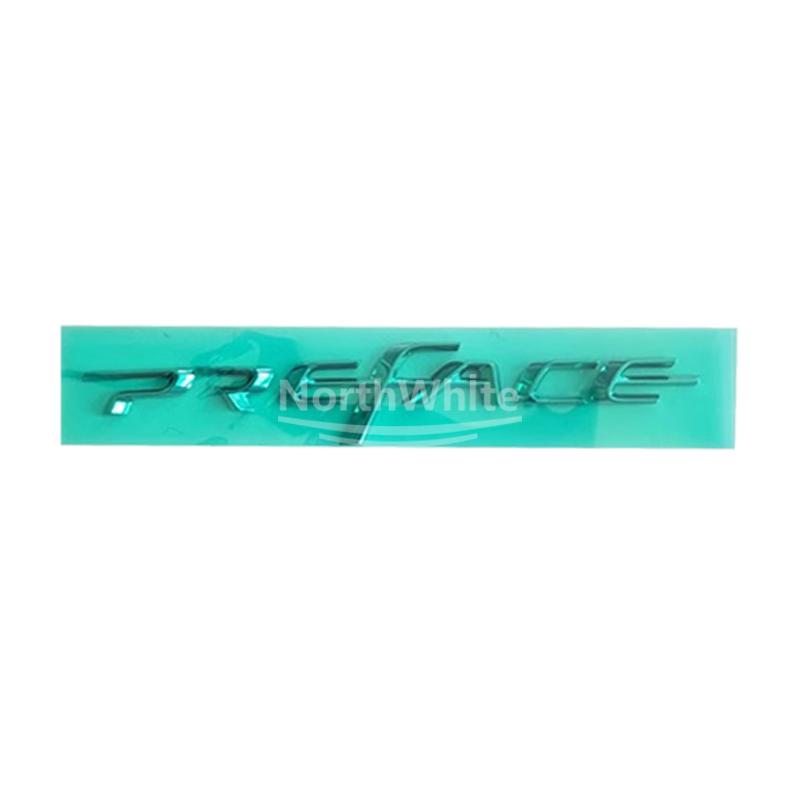 Black Silver Chrome ABS Sticker Car Styling Badge Letters Emblem Labeling Logo Decal For Geely Preface