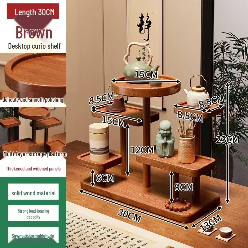 Solid Wood Tiered Display Stand for Jewelry, Ornaments, Snacks & Succulents