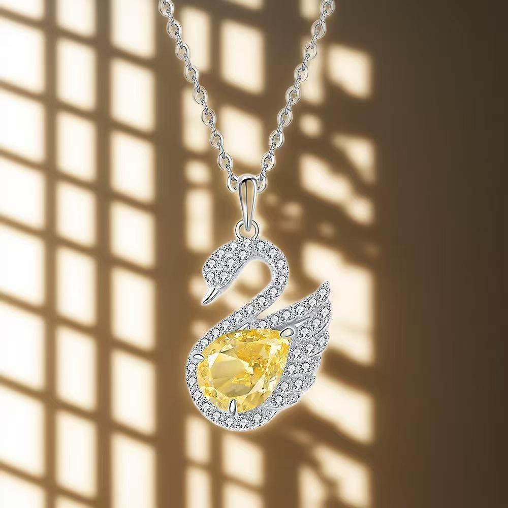 S925 Sterling Silver Swan Pendant Necklace: Elegant, Versatile Women's Accessory