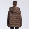Womens Lightweight Hooded Down Jacket 2026 Winter Short Puffer Coat With Ribbed Cuffs Zipper