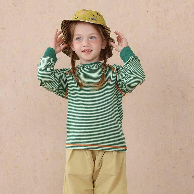 Girls  Tencel Wool Blend Striped Base Layer Top 120