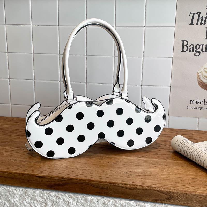 2025 Japanese Cute Polka Dot Irregular Handheld and Crossbody Beard Bag